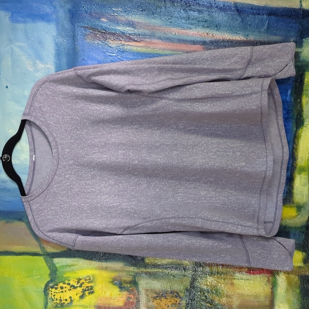 Lululemon Outrun Long Sleeve Jacquard Arctic Ice Grey Size 10
